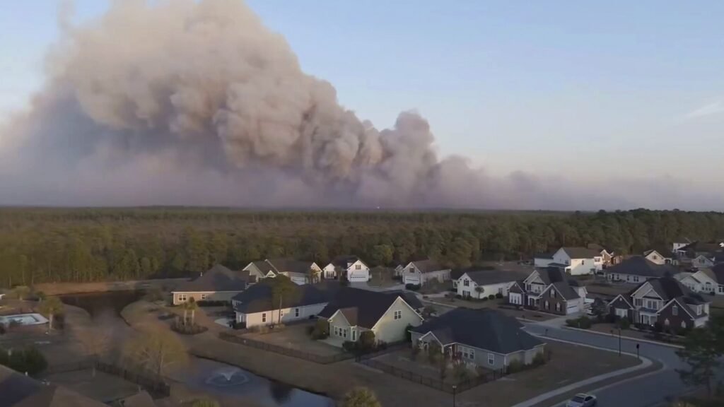 Ordered evacuations such as 175 forest fires throughout the South and North Carolina